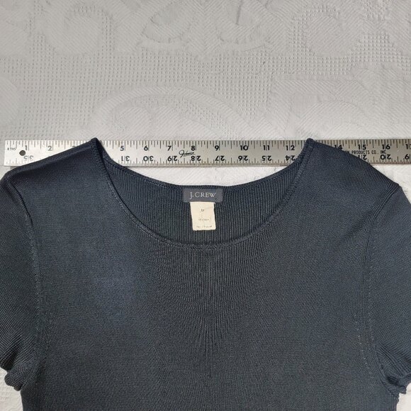 Vintage J. Crew bodycon dress black size medium classic style silky thick - Picture 13 of 16